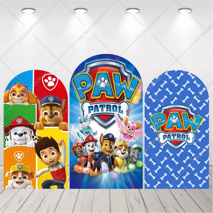 Paw Patrol Arch Backdrop Ryder All Pups Kids Birthday Party Arched Background