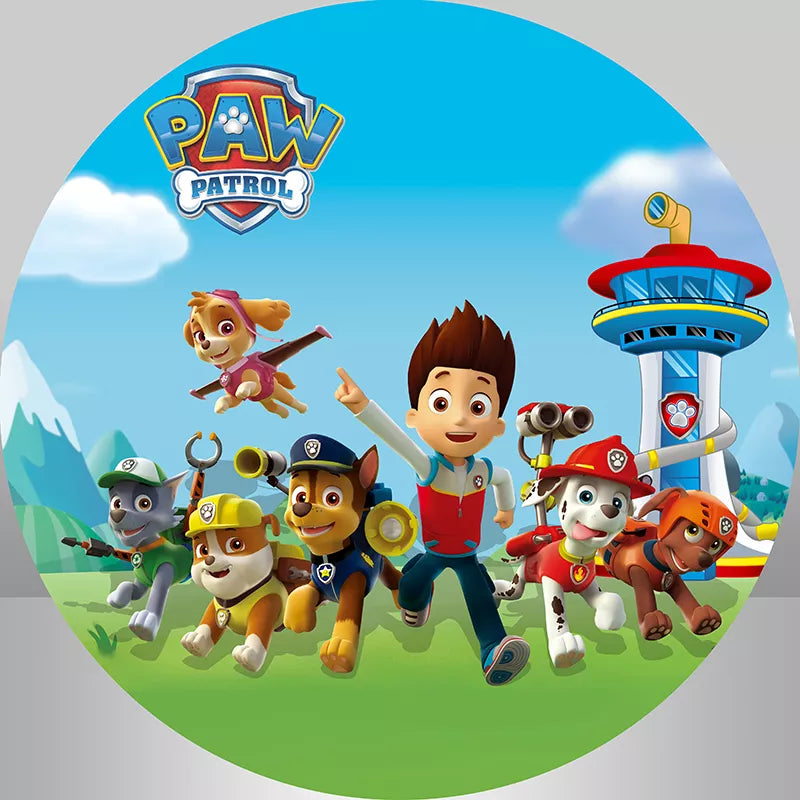 Paw Patrol Ryder Circle Backdrop Boys Birthday Party Dessert Table Decoration