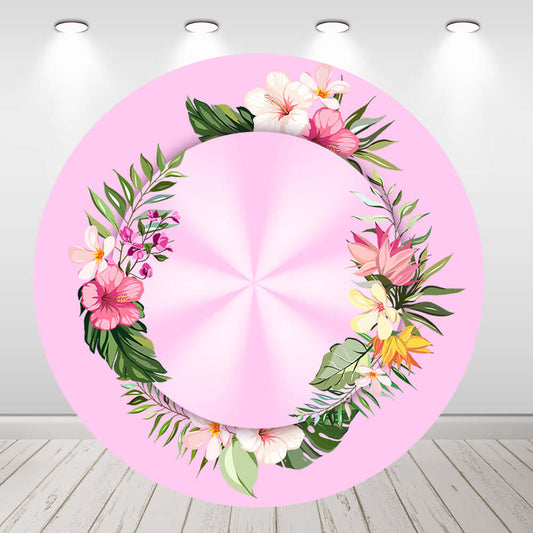 Pink Flowers Wedding Or Girls Birthday Backdrop Cover Party