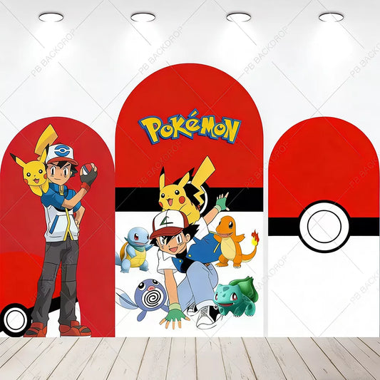 Pokemon Arch Backdrop Kids Boys Birthday Party Decoration Photography Background