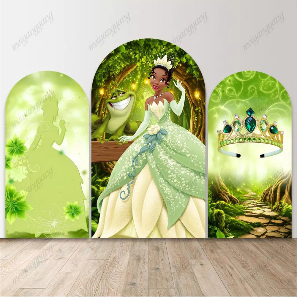 Princess Tiana Enchanted Forest Girls Birthday Baby Shower Arch Backdrop