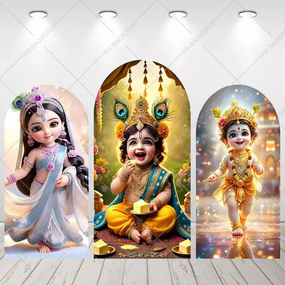 India Radha Krishna Butter Arch Backdrop