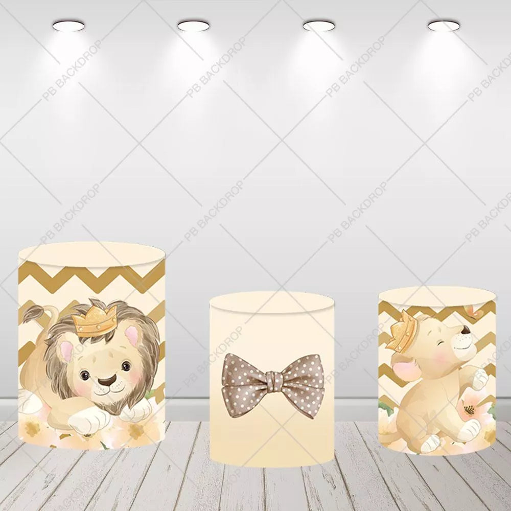 Safari Lion Birthday Photo Round Backdrop