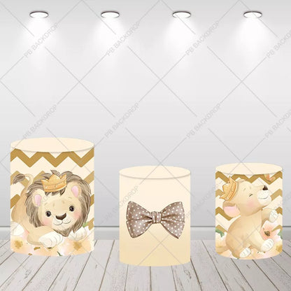 Safari Lion Birthday Photo Round Backdrop