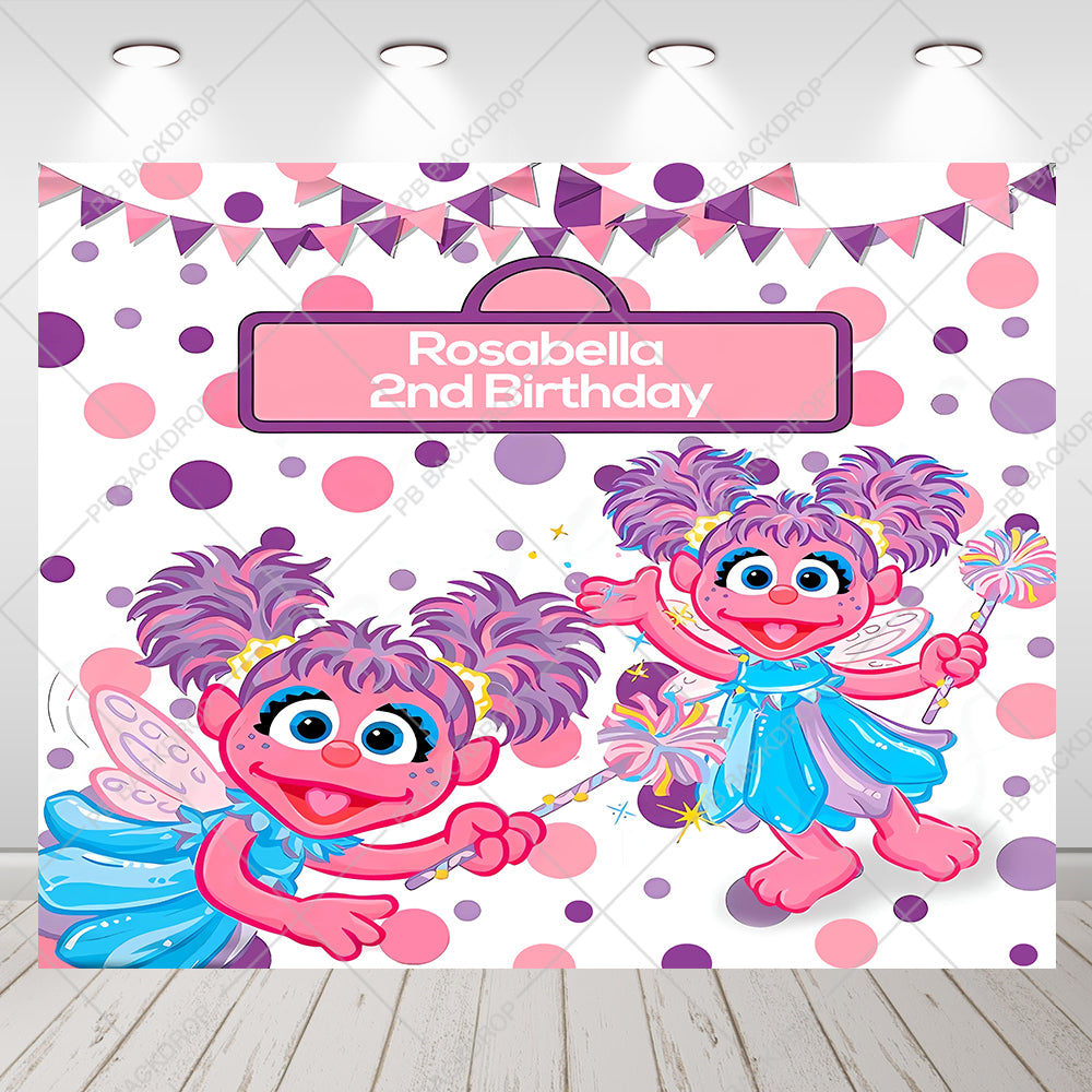Sesame Street Abby Cadabby Girls Birthday Backdrop Party Decor