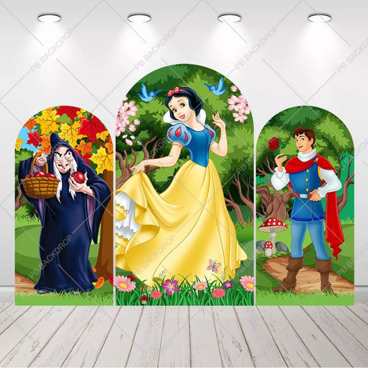 Snow White Arch Backdrop Girl Birthday Party Decor Photo Booth Background