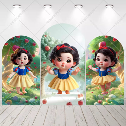 Snow White Arched Backdrop Magic Fairy Tale Kids Birthday Party Photography Background