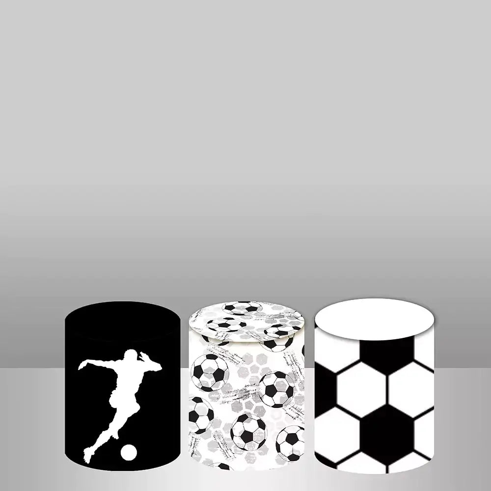 3 Soccer Ball Theme Cylinder Covers