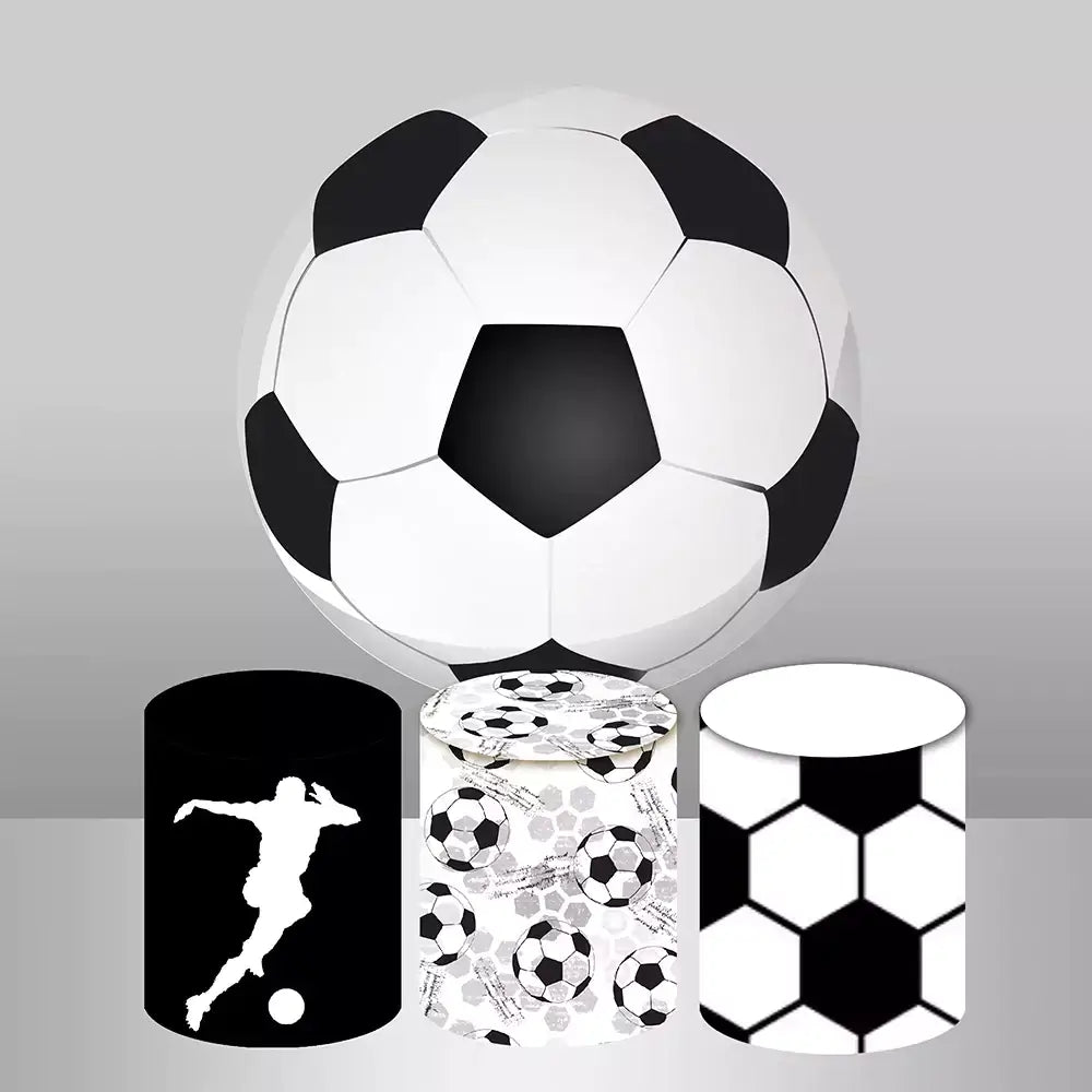 Picture Rounds Football Soccer Ball Boy Birthday Round Backdrop and Cylinder Covers – webackdrops