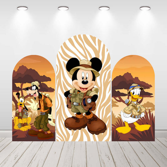 Copertina dello sfondo dell'arco per doccia per bambini compleanno Safari Jungle Mouse per ragazzi