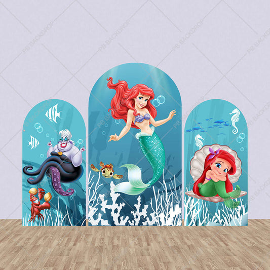 Onder zee zeemeermin meisjes verjaardag partij boog achtergrond Chiara muur achtergrond