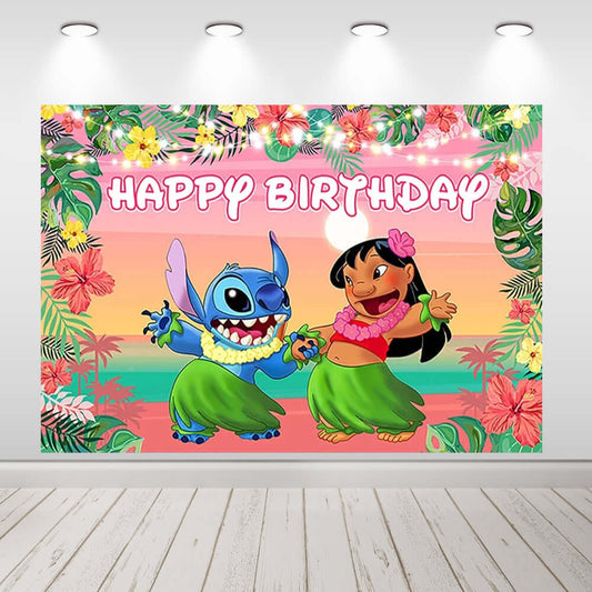 Lilo & Stitch été fête d'anniversaire toile de fond bébé douche photographie fond