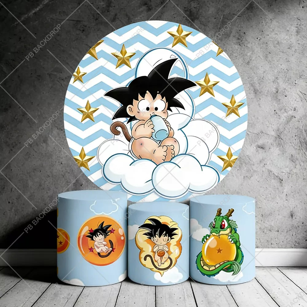 The Dragon Ball Round Backdrop Elastic Circle Baby Shower For Kids