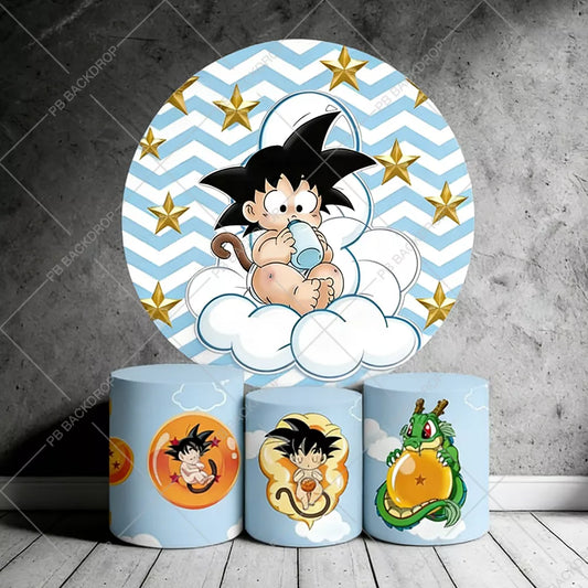 The Dragon Ball Round Backdrop Elastic Circle Baby Shower For Kids