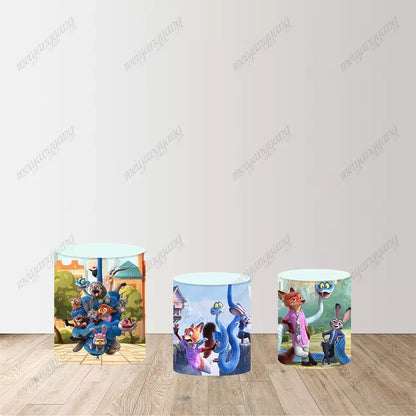 The Zootopia Round Backdrop Kids Birthday Party Baby Shower Photography Background