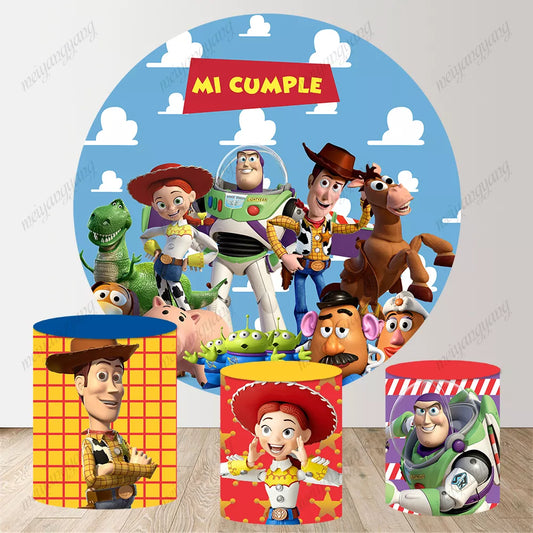 Toy Story Buzz Lightyear Woody Jessie Cartoon Theme Party Backdrop