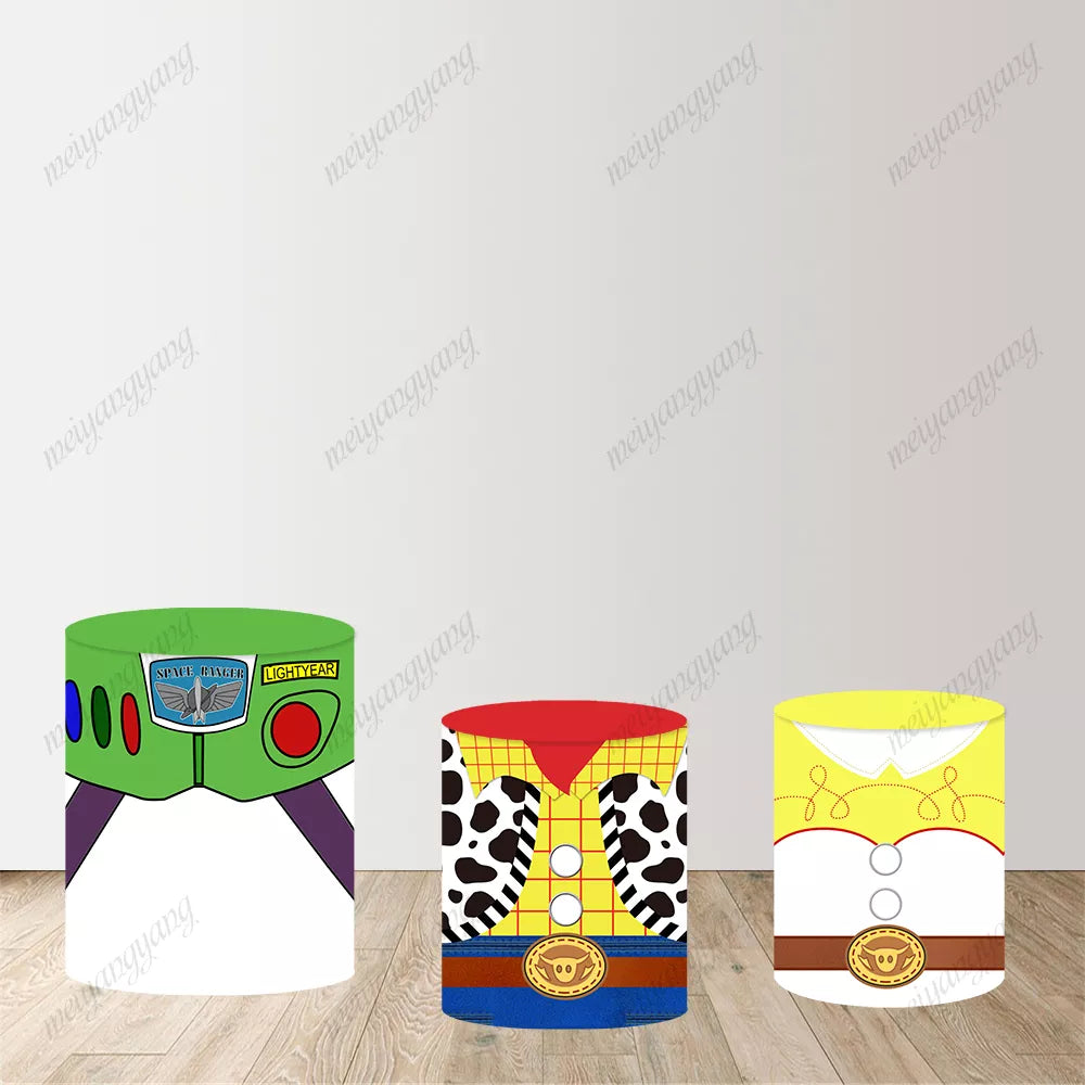 Toy Story Woody Buzz Lightyear Jessie Cow Print Round Backdrop