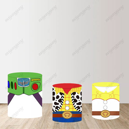 Toy Story Woody Buzz Lightyear Jessie Cow Print Round Backdrop