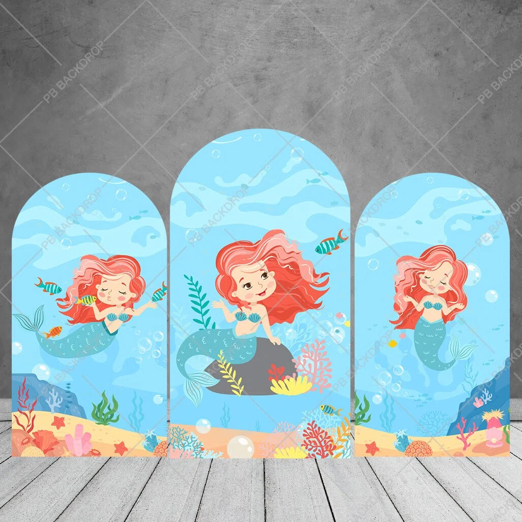 Under the Sea Mermaid Theme Arch Backdrop