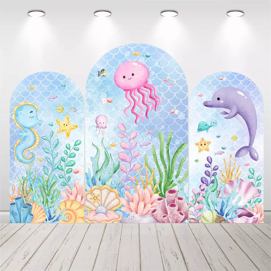 Under Sea Ocean Arch Backdrop for Kids Birthday Party Decor