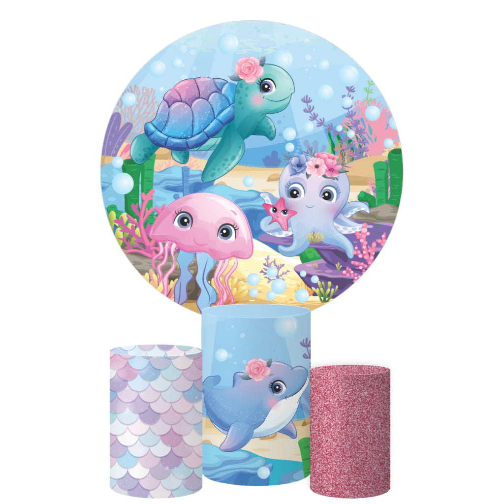 Undersea Ocean Animals Backdrop Birthday Decor