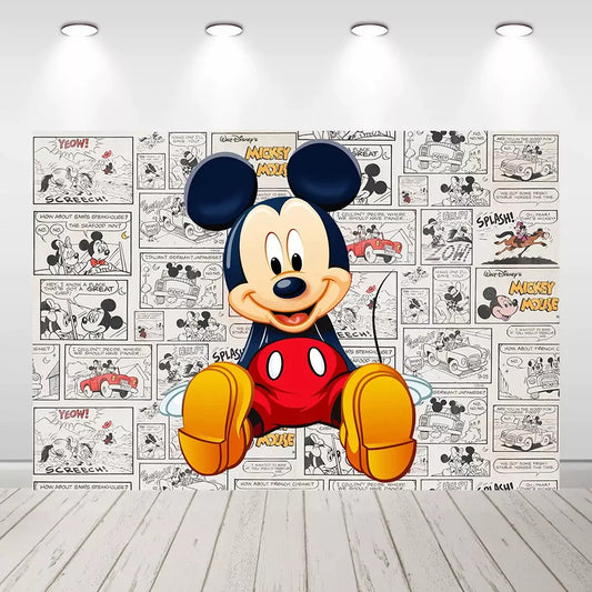  Retro Mouse Backdrop for Birthday Party