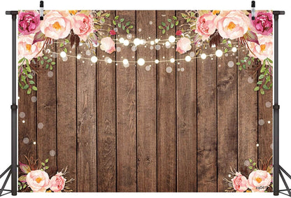 Деревенский деревянный цветок, баннер для дня рождения, свадебный душ, фотография, фон для фотосессии