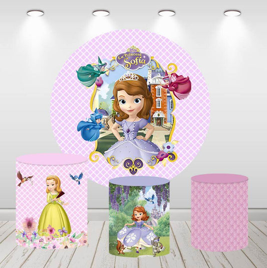 Sophia Magic Forest Girls Birthday Party Baby Shower Sfondo circolare circolare